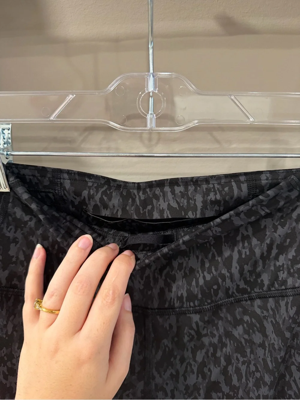 Lululemon Base Pace HR Tight 25” in Nulux Gray and Black Leopard Print Leggings